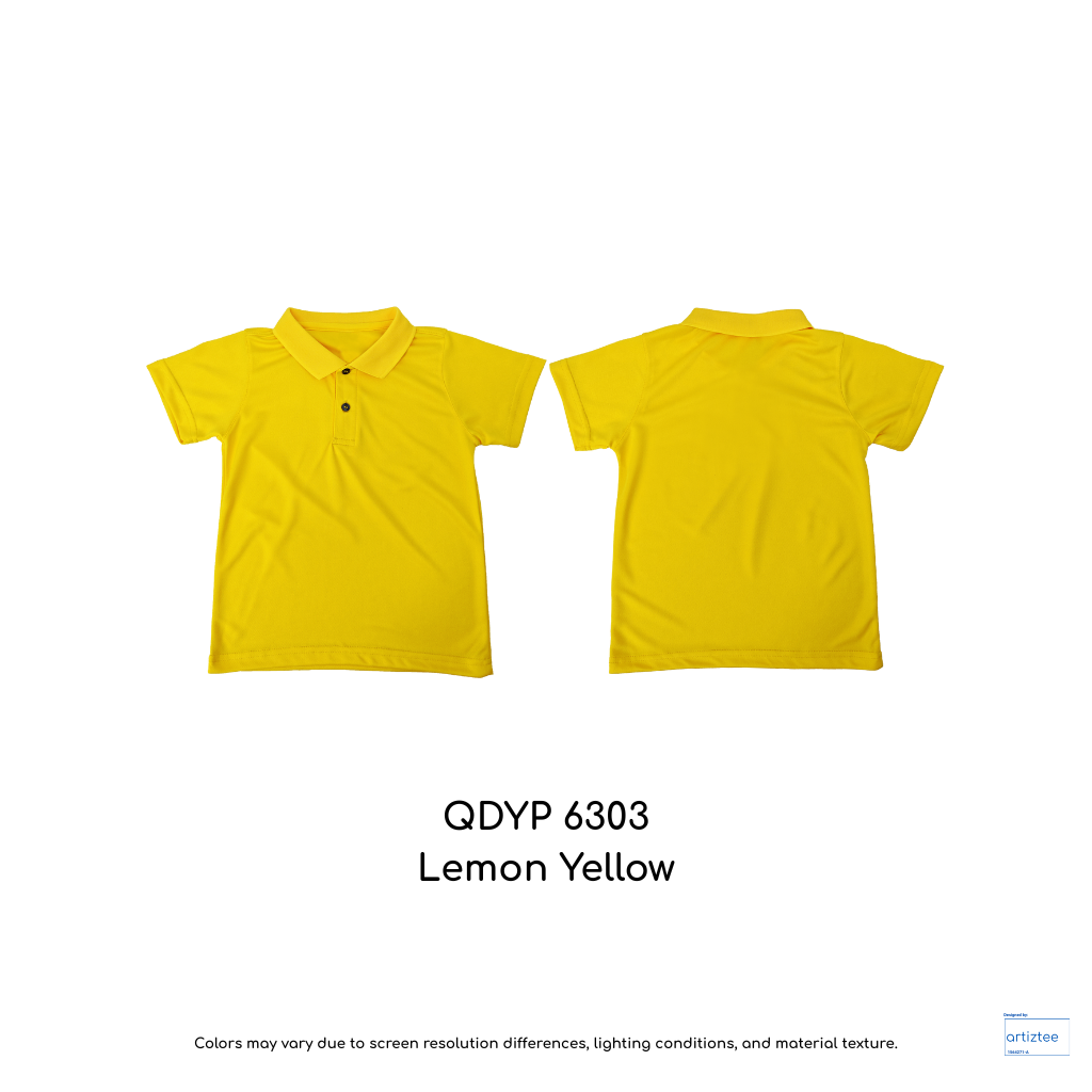 Kid Polo Shirt Quick Dry - Unisex | Lemon Yellow | QDYP6303 | Artiztee