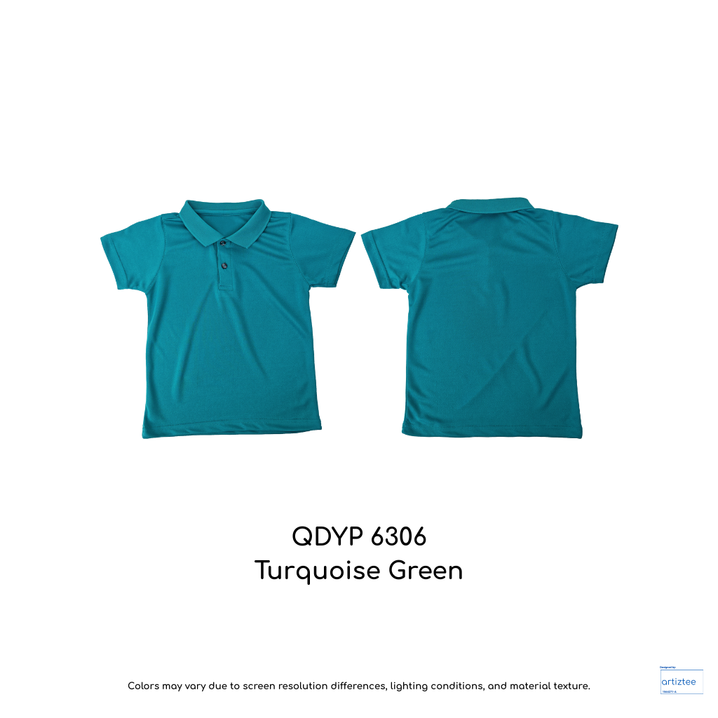 Kid Polo Shirt Quick Dry - Unisex | Turquoise Green | QDYP6306 | Artiztee
