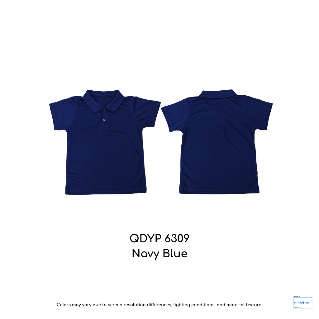 Kid Polo Shirt Quick Dry - Unisex | Navy Blue | QDYP6309 | Artiztee
