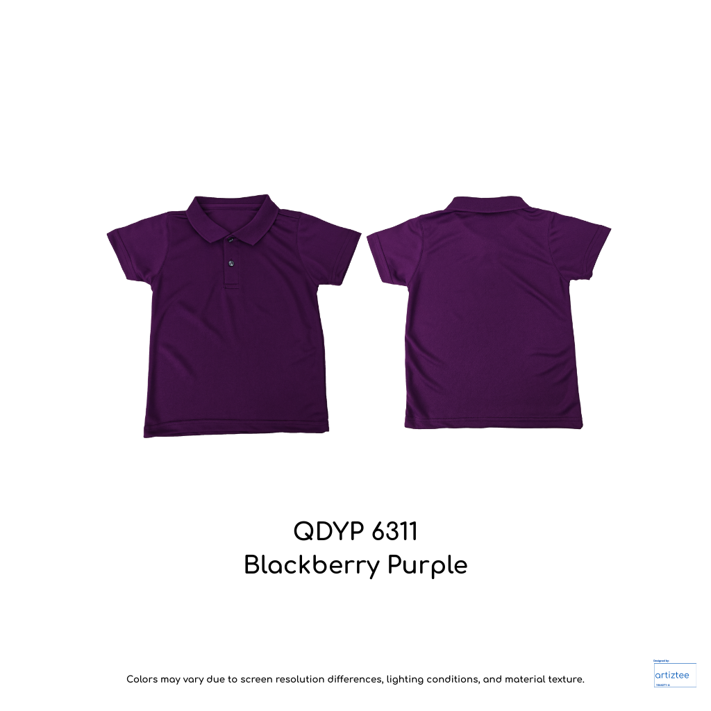 Kid Polo Shirt Quick Dry - Unisex | Blackberry Purple | QDYP6311 | Artiztee