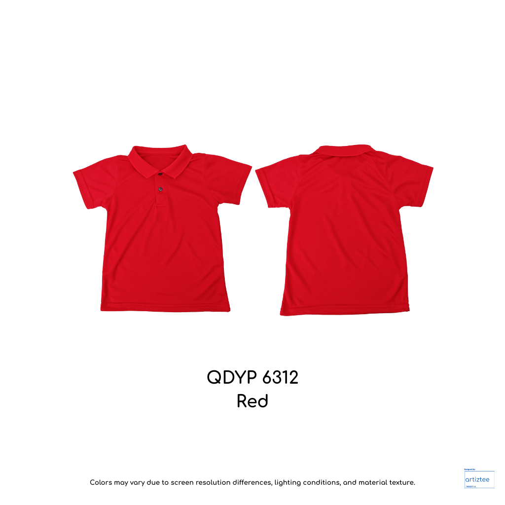 Kid Polo Shirt Quick Dry - Unisex | Red | QDYP6312 | Artiztee