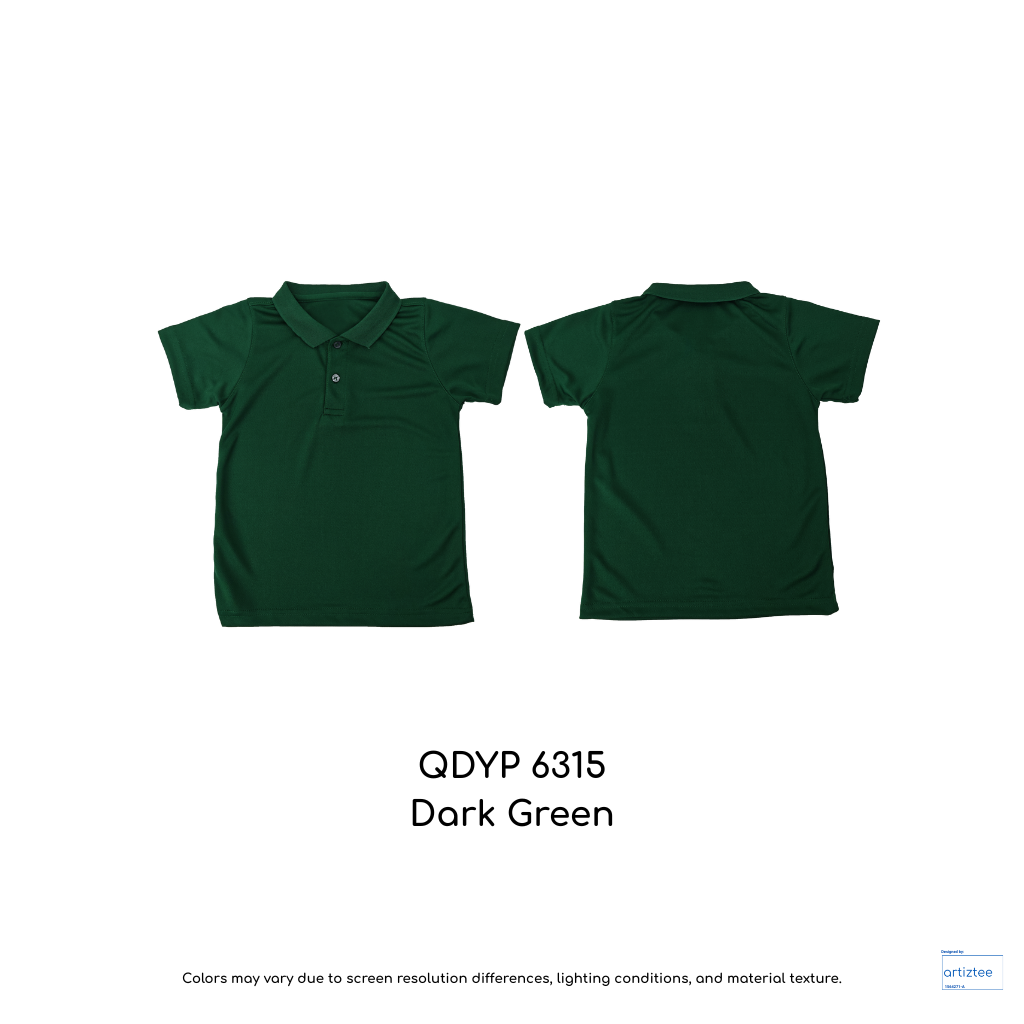 Kid Polo Shirt Quick Dry - Unisex | Dark Green | QDYP6315 | Artiztee