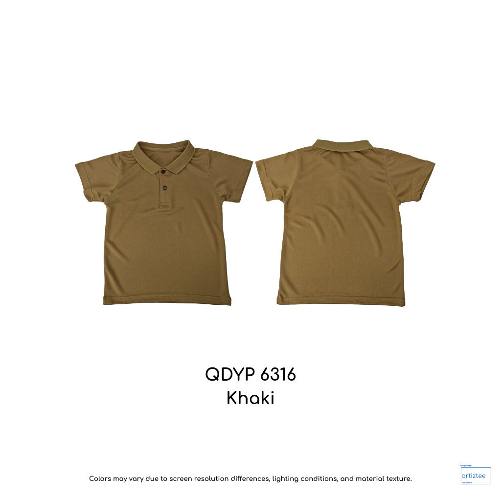 Kid Polo Shirt Quick Dry - Unisex | Khaki | QDYP6316 | Artiztee