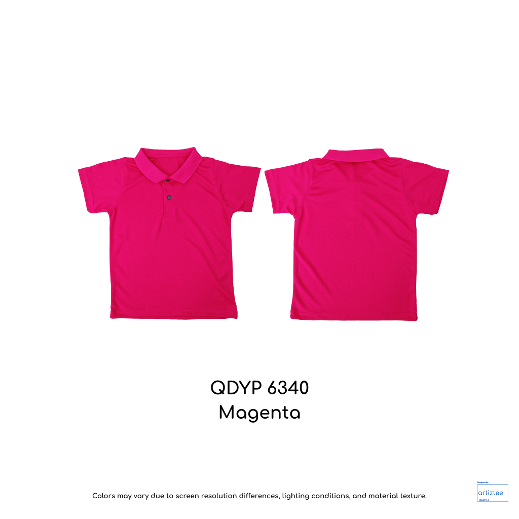 Kid Polo Shirt Quick Dry - Unisex | Magenta | QDYP6340 | Artiztee