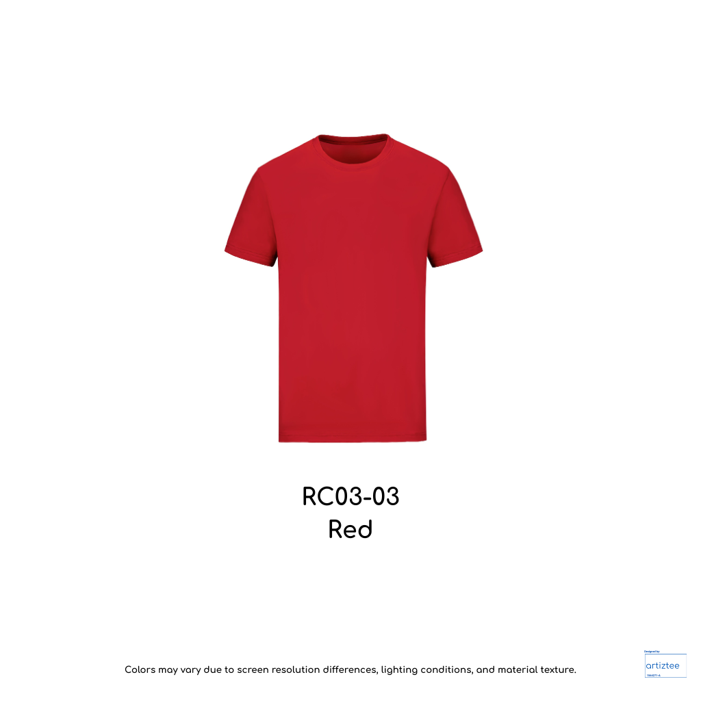 T-Shirt Combed Cotton Unisex - 190gsm | Red | RC03-03 | Artiztee