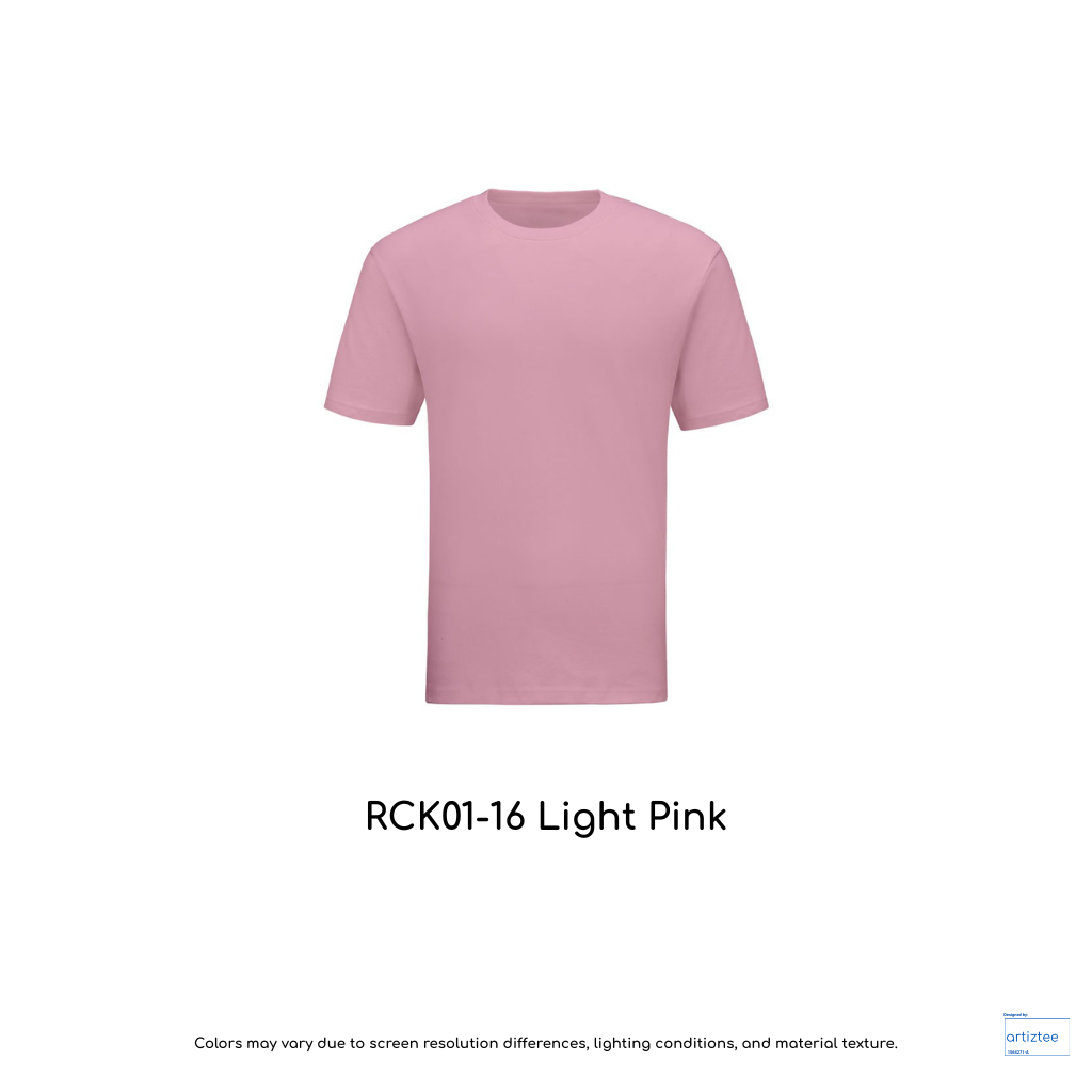Kid T-Shirt - Combed Cotton RCK01-16 Light Pink | Unisex 160gsm | Artiztee
