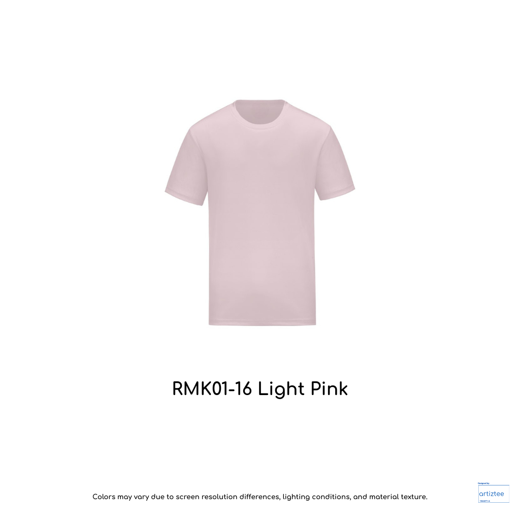 Kid T-Shirt - Microfiber RMK01-16 Light Pink | Unisex 160gsm | Artiztee