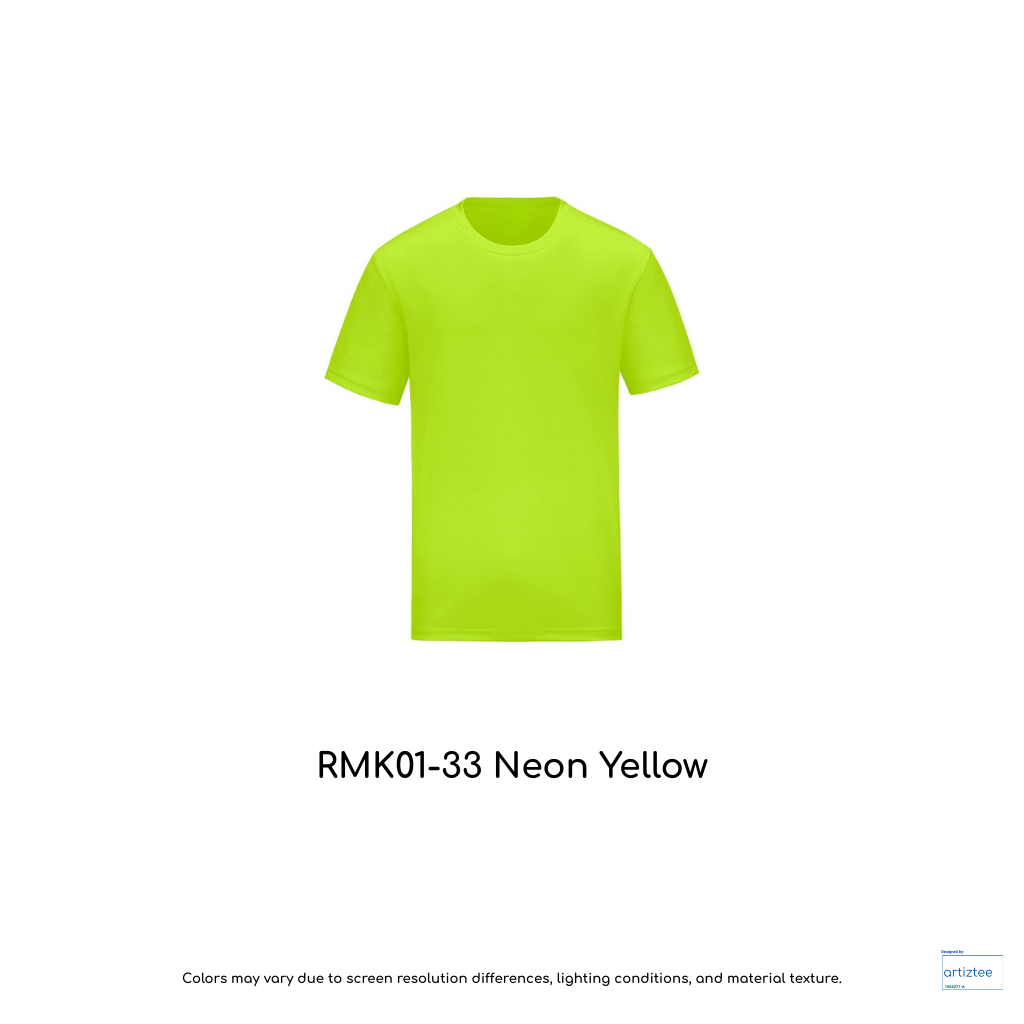 Kid T-Shirt - Microfiber RMK01-33 Neon Yellow | Unisex 160gsm | Artiztee