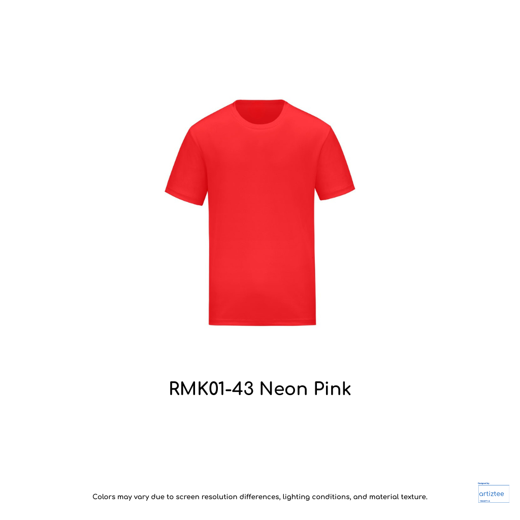 Kid T-Shirt - Microfiber RMK01-43 Neon Pink | Unisex 160gsm | Artiztee