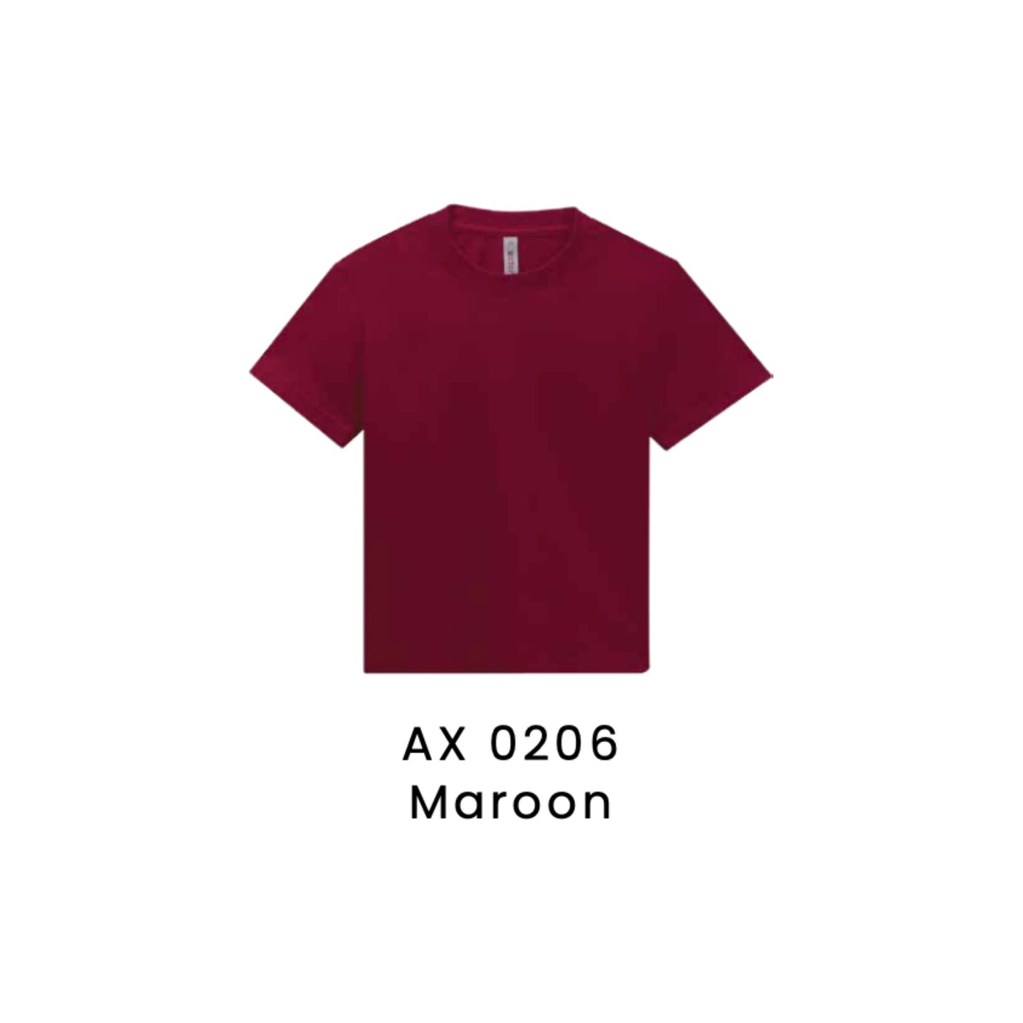 AX 0206 Maroon - AX02 kids CVC cotton short sleeve t-shirt