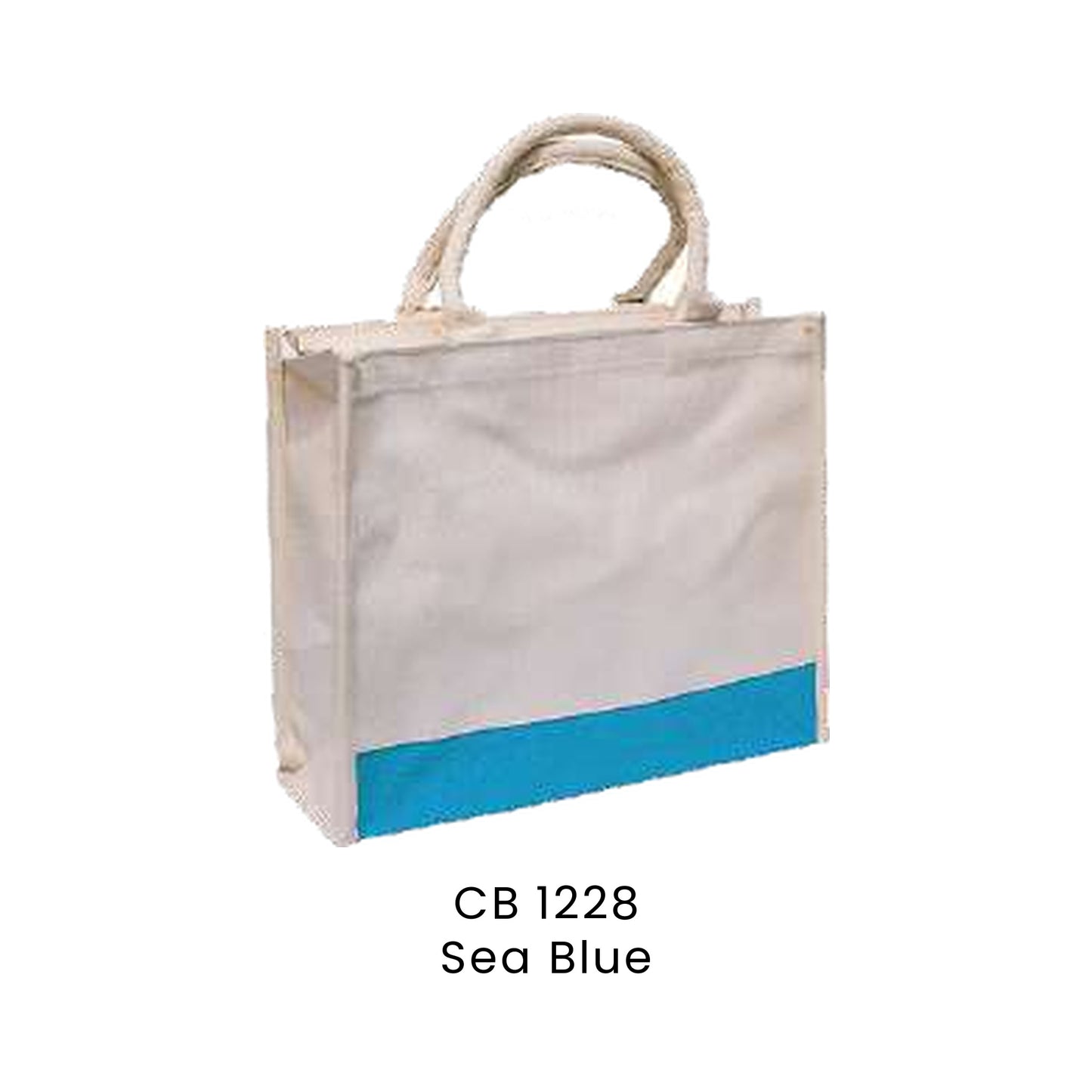 Canvas Bags - Laminated Canvas Bags with Zipper | CB12 | Sea Blue | CB1228 | Artiztee