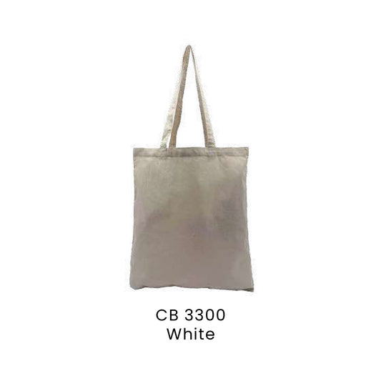 Canvas Bags - 6oz Cotton Canvas Flat Tote (full-colour body) | CB33 | White | CB3300 | Artiztee