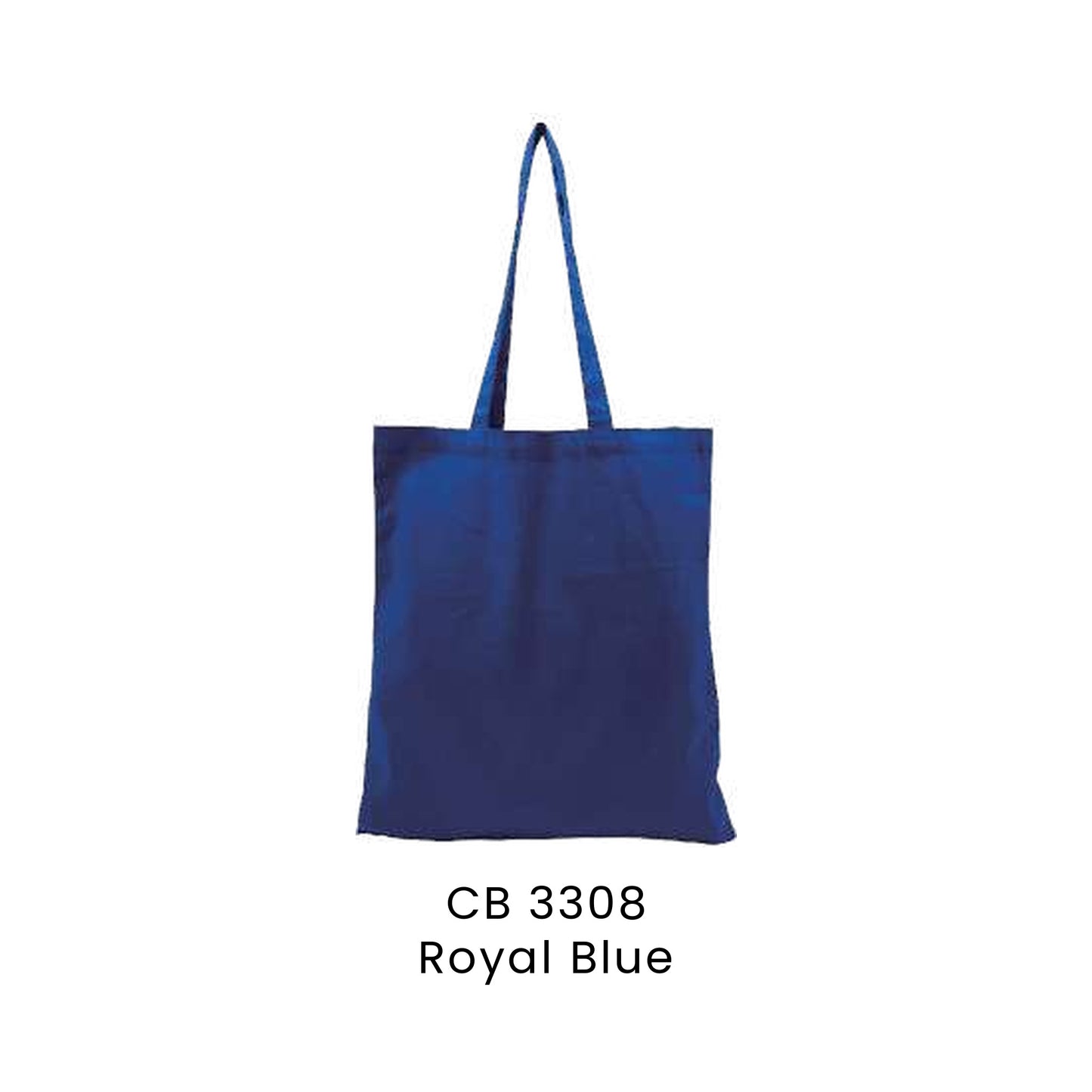 Canvas Bags - 6oz Cotton Canvas Flat Tote (full-colour body) | CB33 | Royal Blue | CB3308 | Artiztee