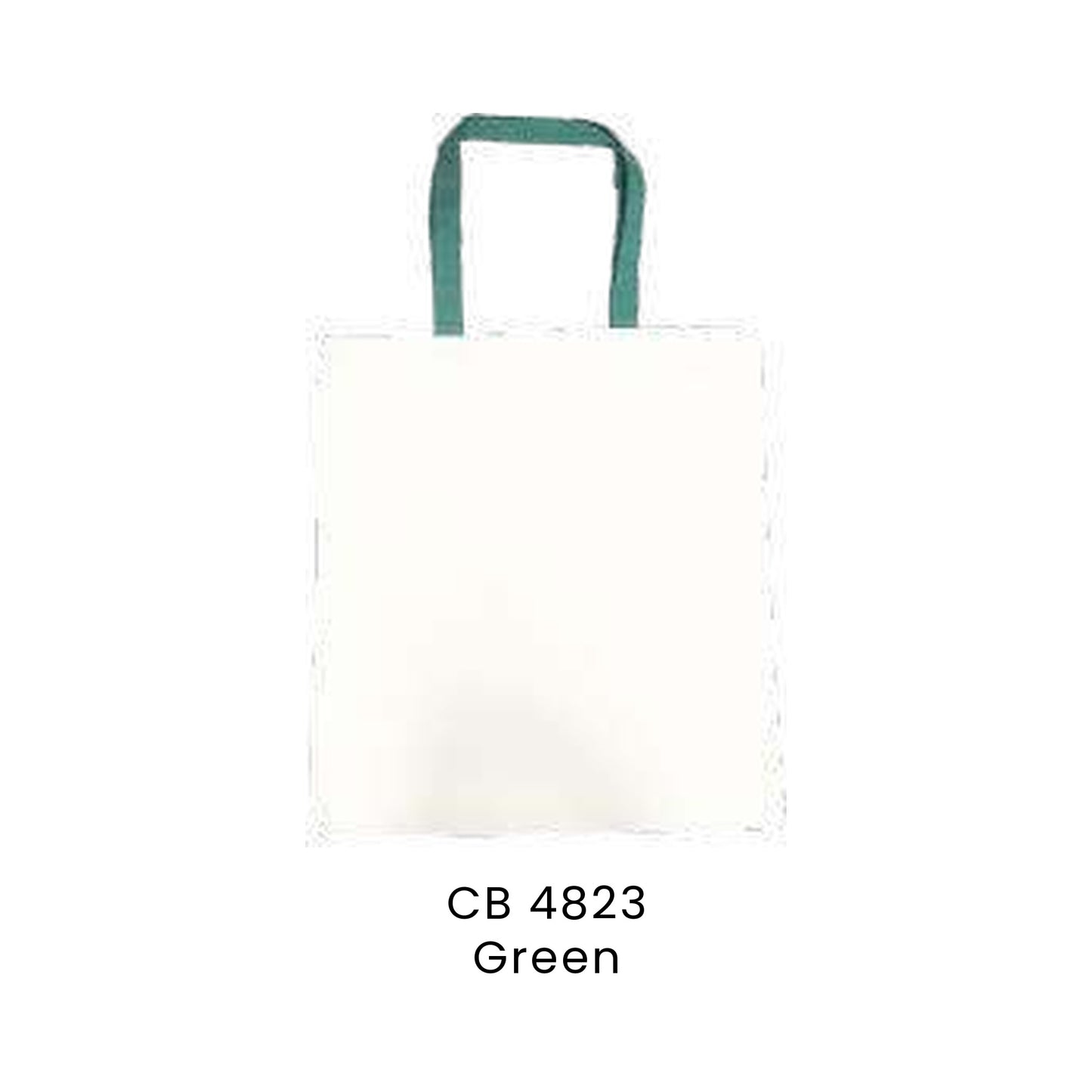Canvas Bags - 10oz Canvas Flat Tote with Contrast Handles | CB48 | Green | CB4823 | Artiztee