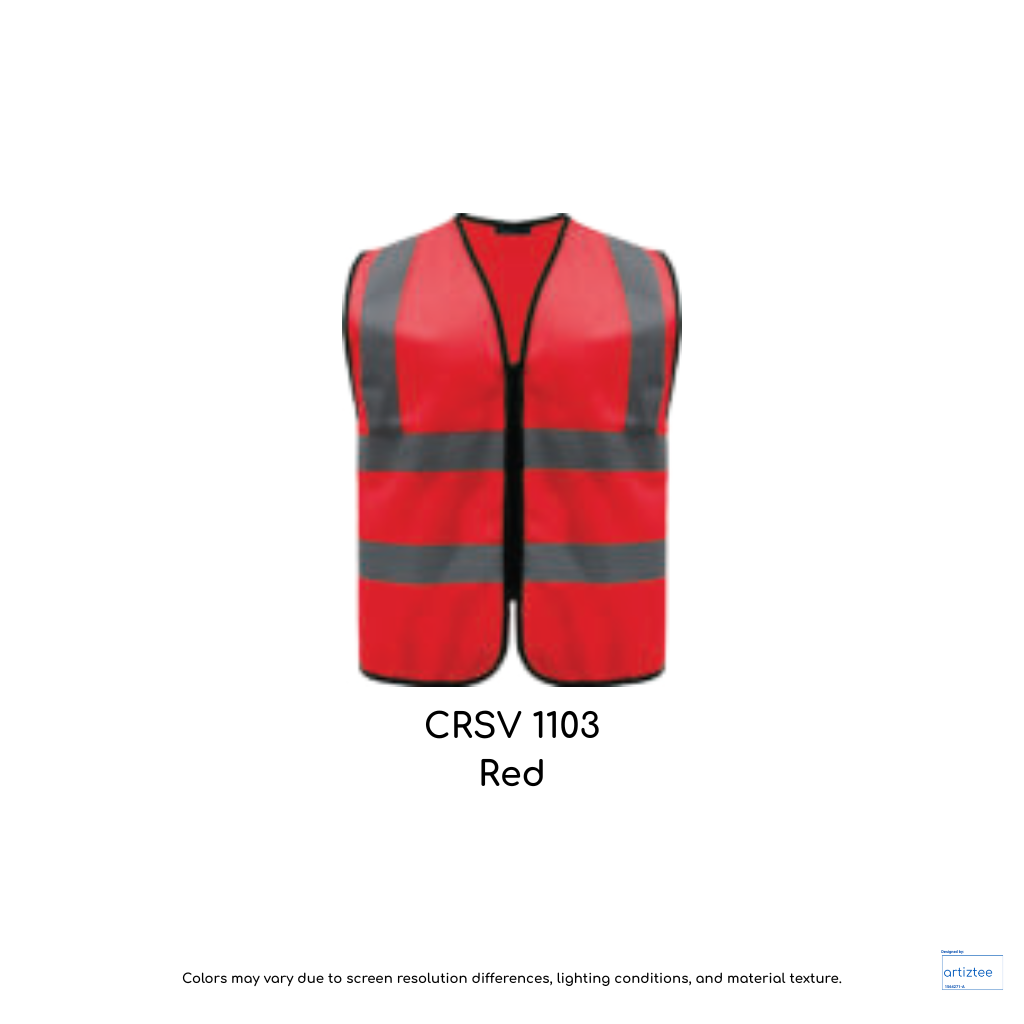 CRSV1103 red reflective safety vest high visibility 120gsm