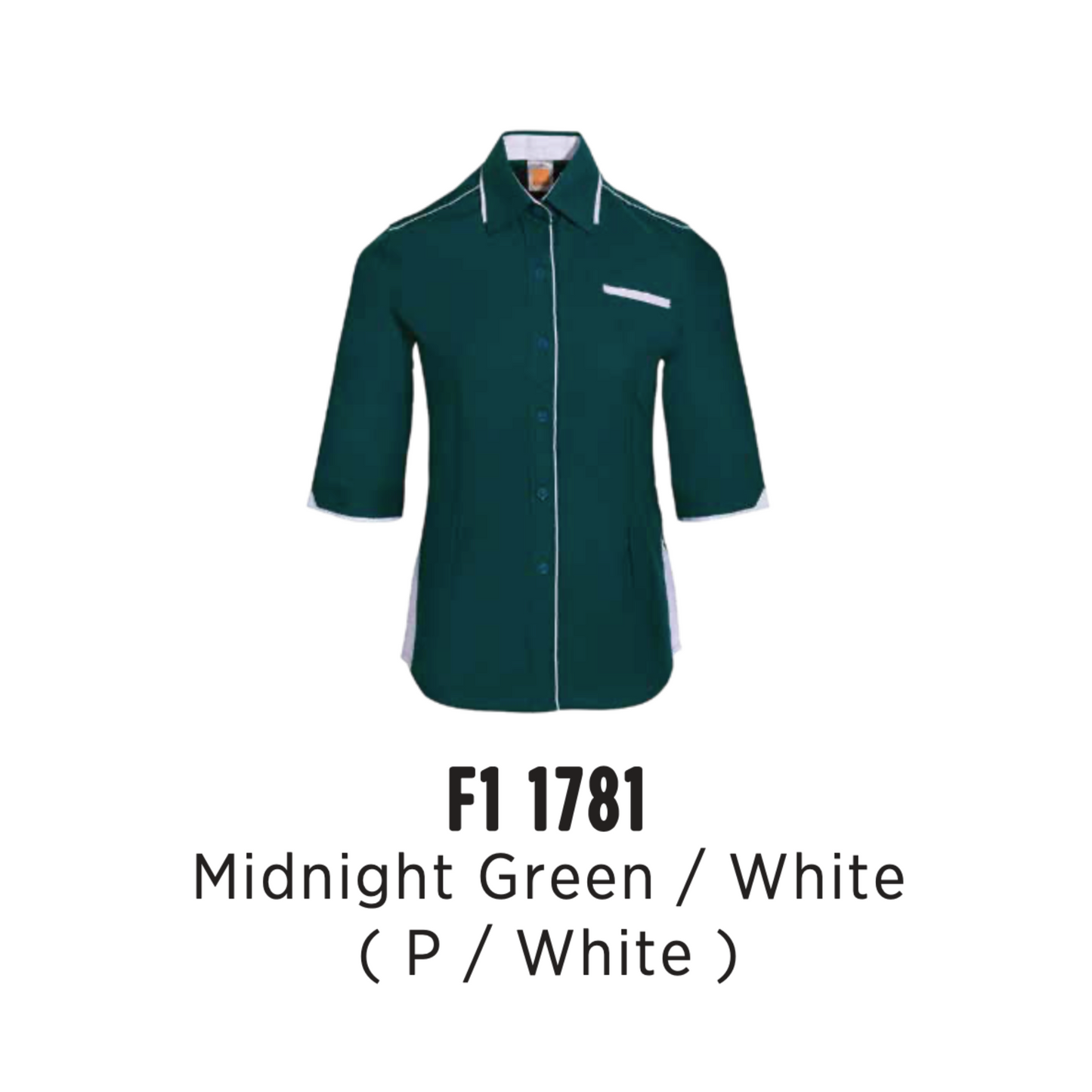 Uniform - Corporate | Female | 200gsm | Midnight Green/White (P/White) | F11781