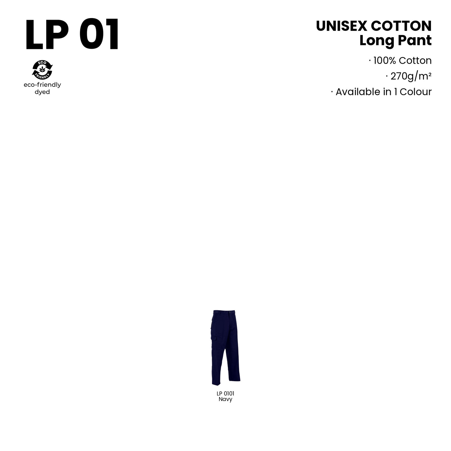 LP01 size chart from 27 to 42 with measurements