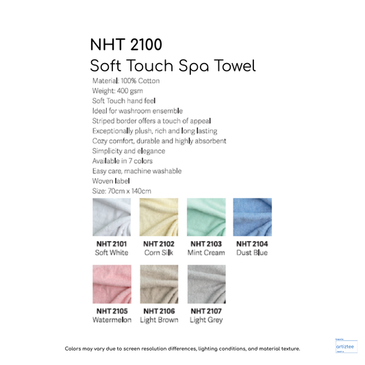 NHT2100 spa towel soft touch 400gsm Artiztee Collection