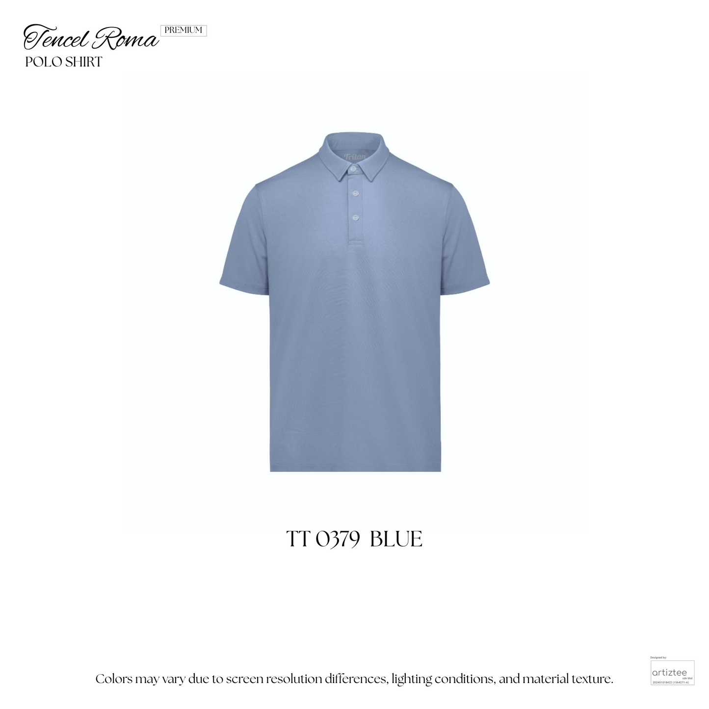 Premium Tencel Roma Polo Shirt | Blue | TT0379