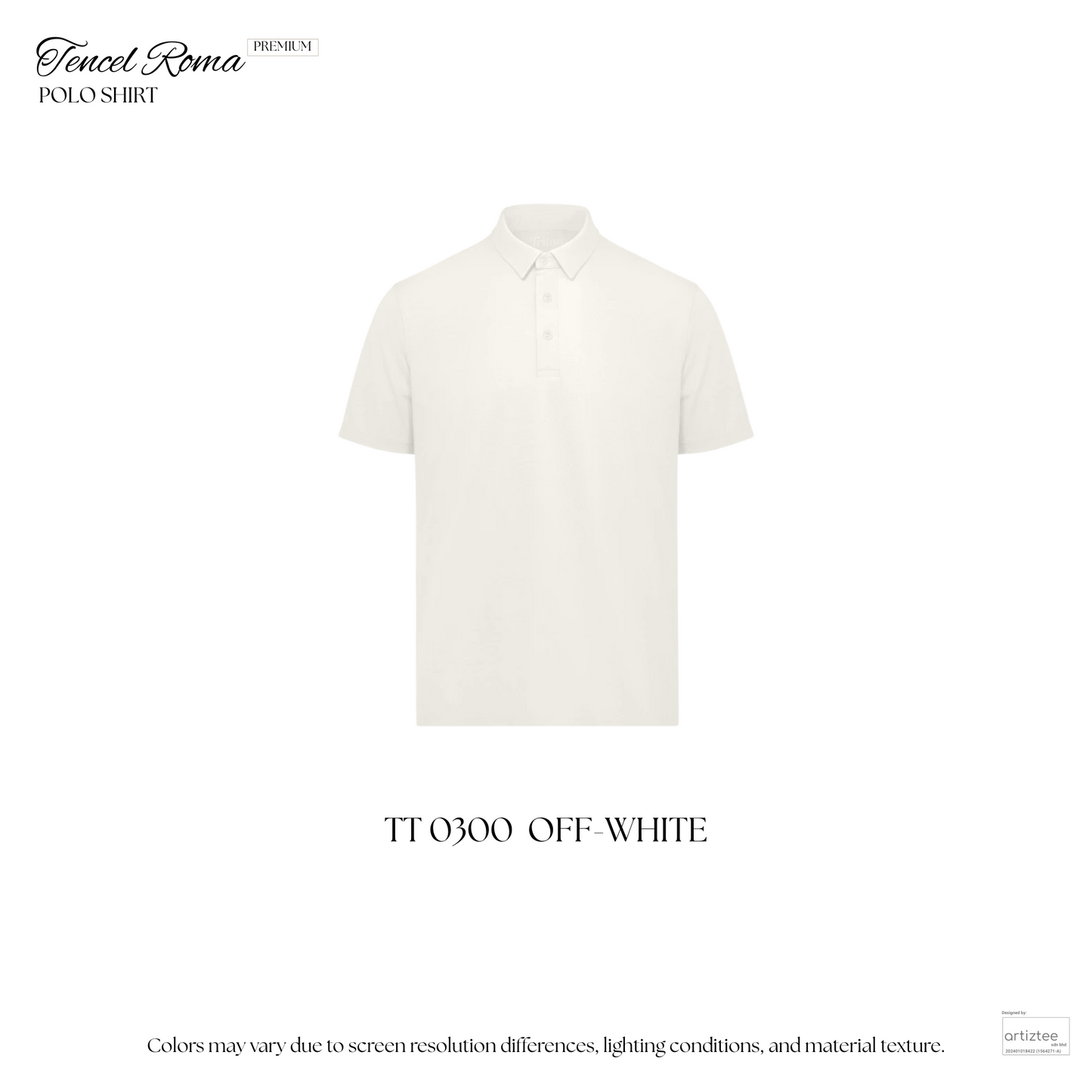 Premium Tencel Roma Polo Shirt | White | TT0300