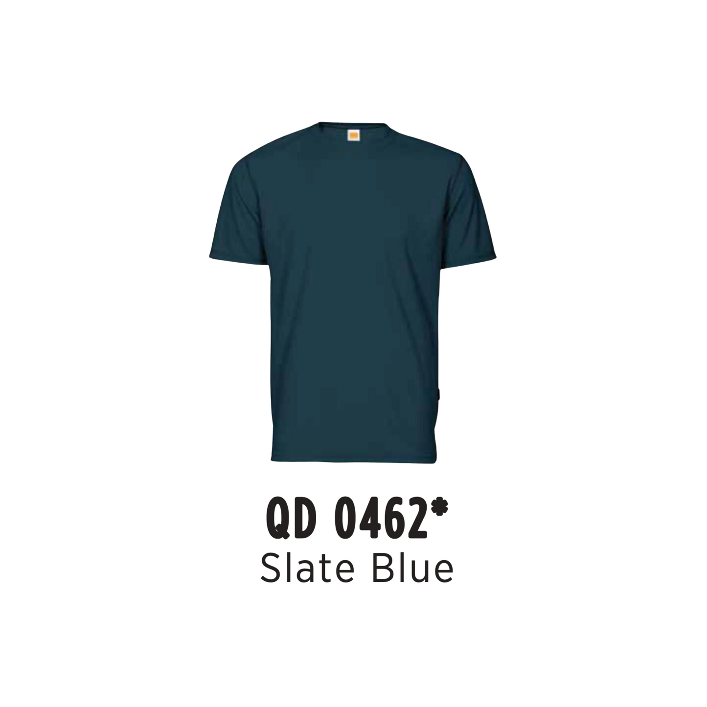 Custom T-Shirt - Unisex Microfibre Eyelet Short Sleeve T-Shirt | Plain | Slate Blue | QD0462