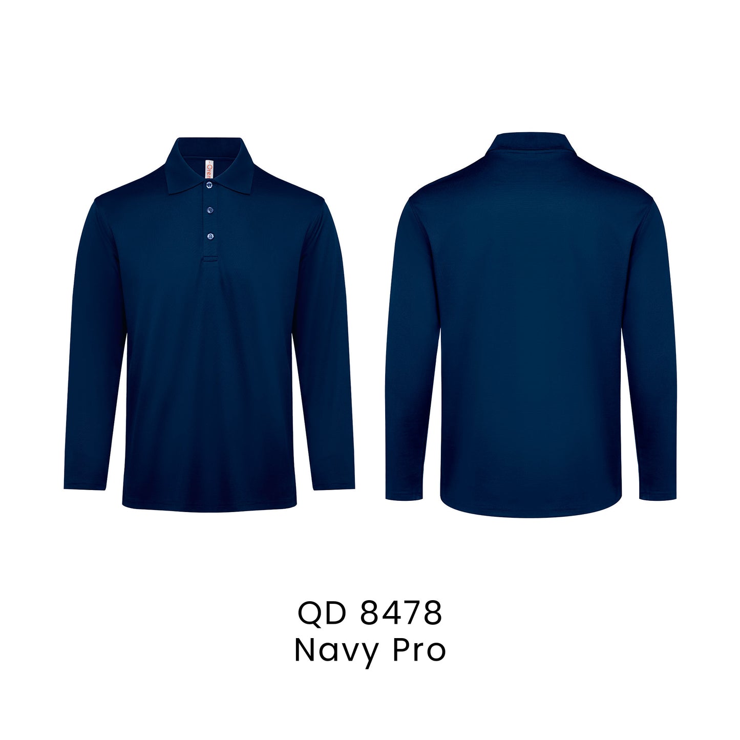 QD 8478 Navy Pro - QD84 long sleeve polo shirt
