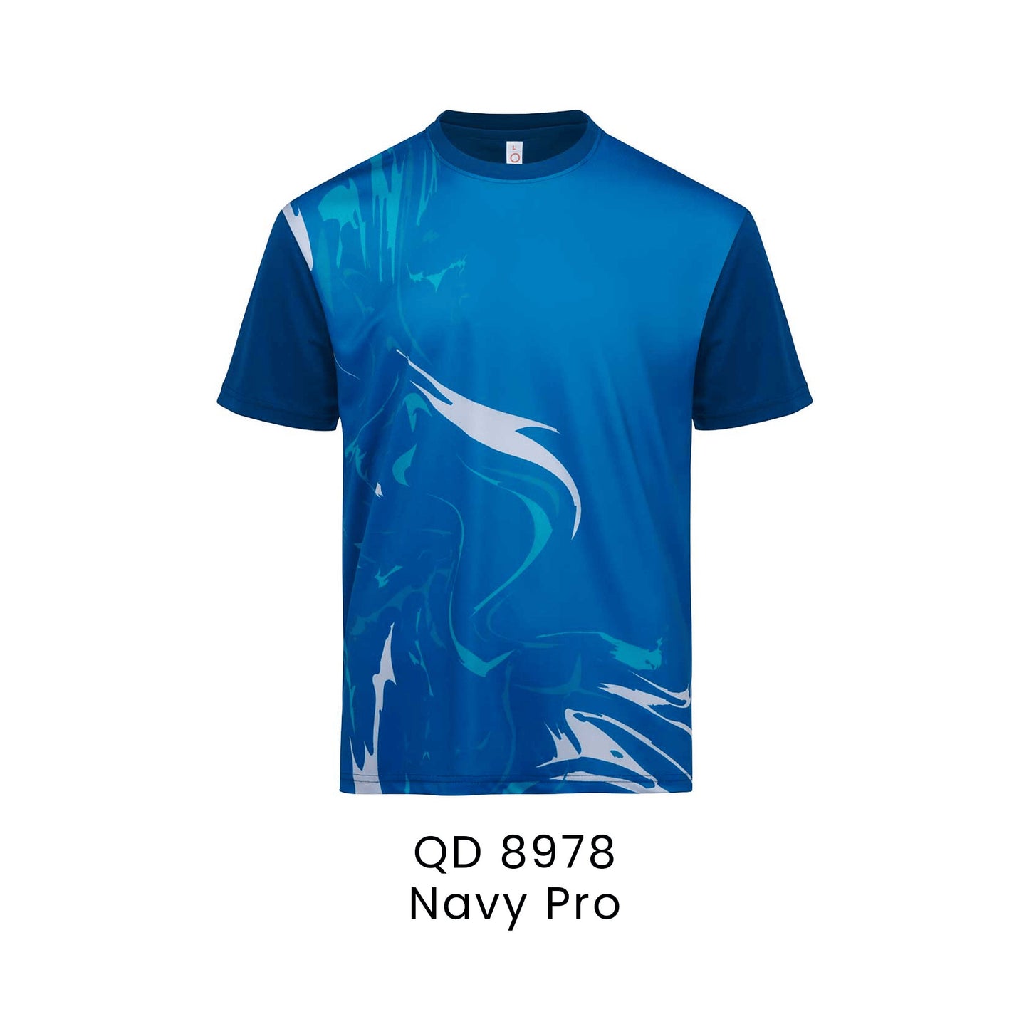 QD 8978 Navy Pro - QD89 unisex sublimation mini eyelet t-shirt in 100% microfibre 150gsm