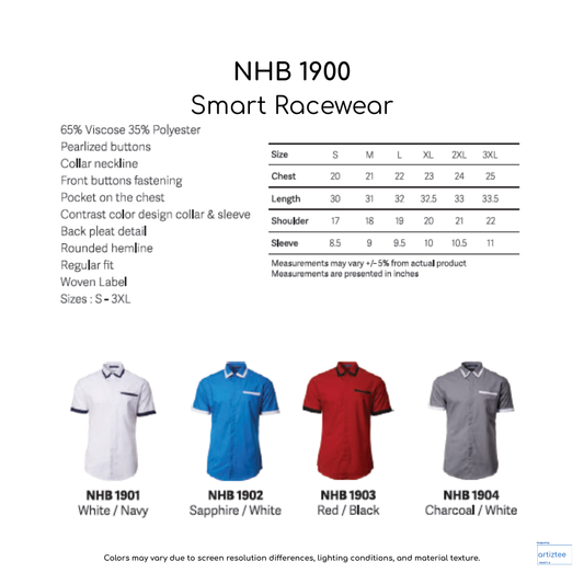 smart racewear shirt unisex 190gsm nhb1900 artiztee collection size chart