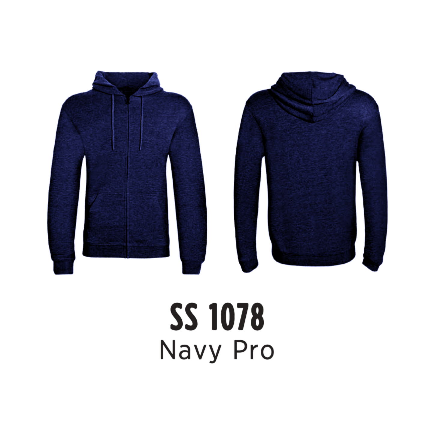 Hoodie - Full-Zip | 2 Pockets | Unisex | Navy Pro | SS1078