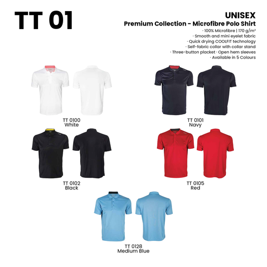 Premium Collection - Microfibre Polo Shirt | Unisex | 170gsm | TT01 | Artiztee | Collection