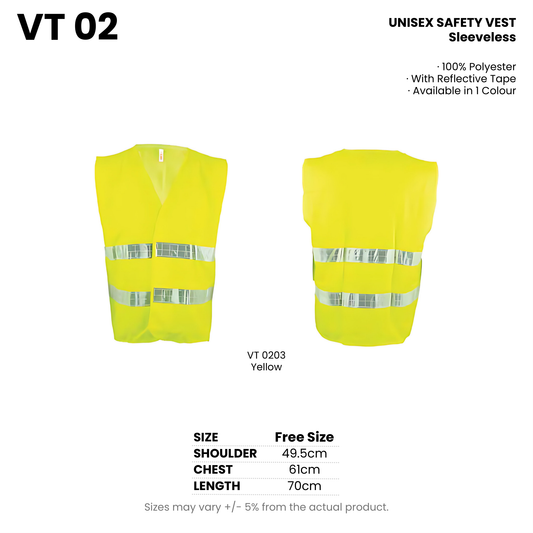 VT 02 size chart and all 1 colourway with codes and names