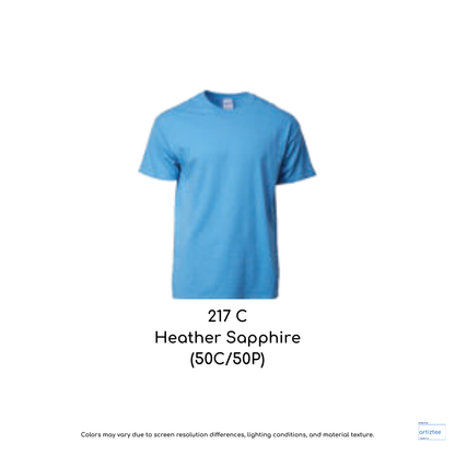 T-Shirt Unisex 203gsm Cotton | Heather Sapphire | 217C | 2000