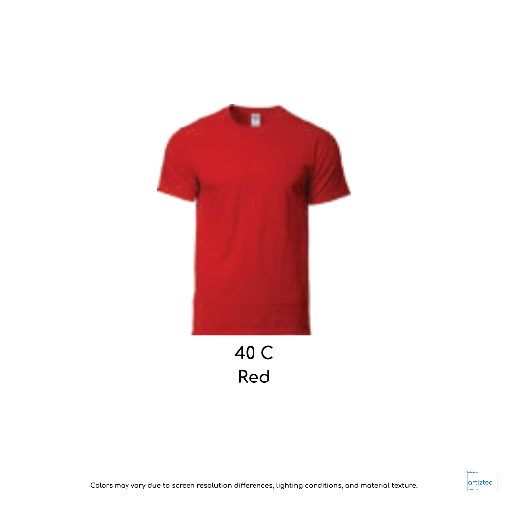 T-Shirt Unisex 180gsm Cotton | Red | 40C | 76000