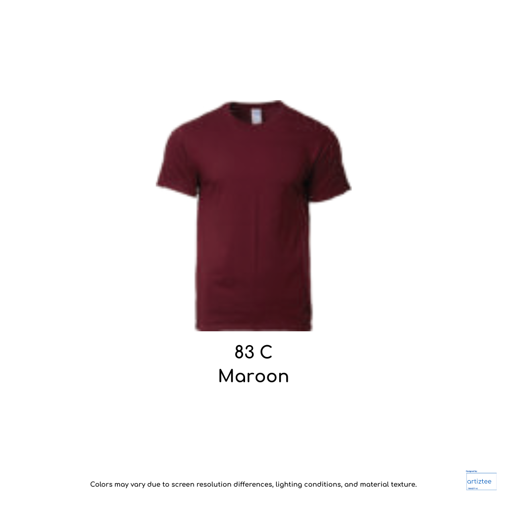 T-Shirt Unisex 180gsm Cotton | Maroon | 83C | 76000