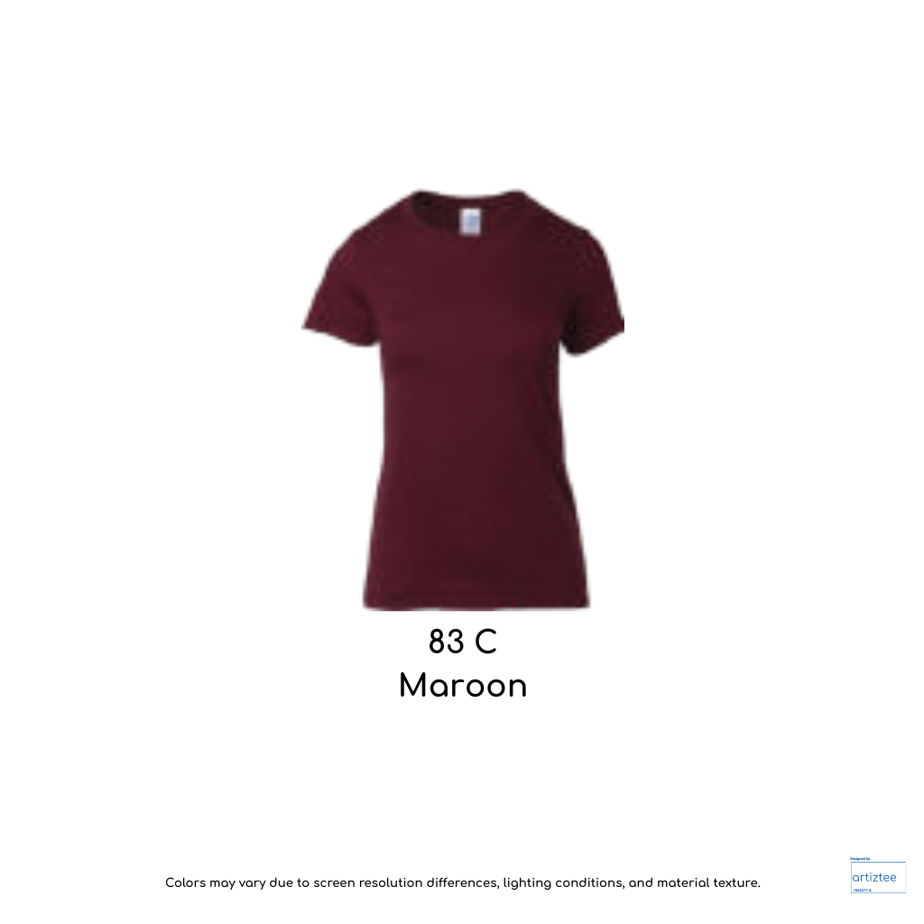 Ladies T-Shirt 180gsm Female | Maroon | 76000L 83C