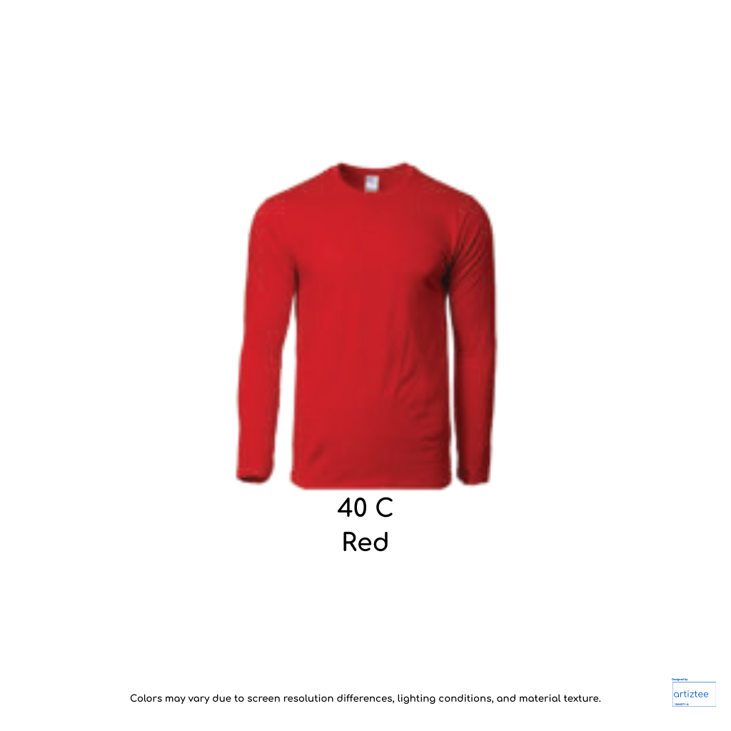 T-Shirt Long Sleeve - Unisex 180gsm T-Shirt 76400 Red 40C