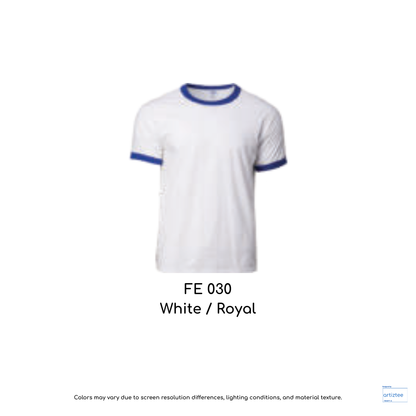 T-Shirt - Adult Ringer | Unisex 180gsm | White / Royal | FE030 | 76600