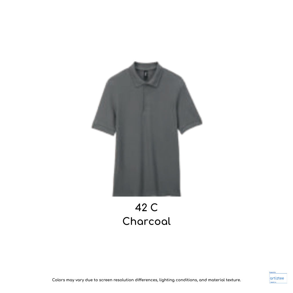 Polo Shirt - Gildan Hammer Cotton Pique | 220gsm | 42C Charcoal | 858A0