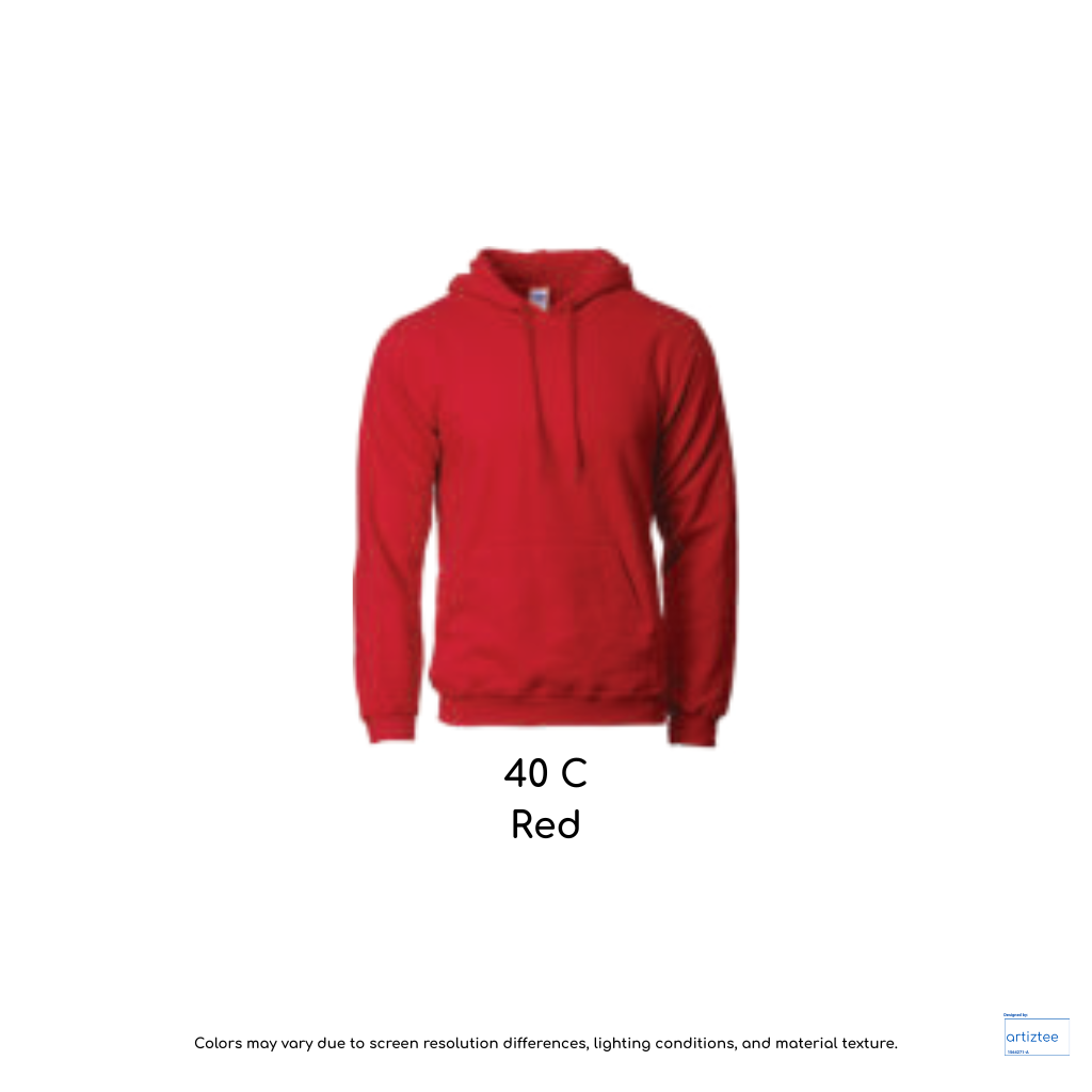 Adult Hooded Sweatshirt Unisex 285gsm 88500 40C Red