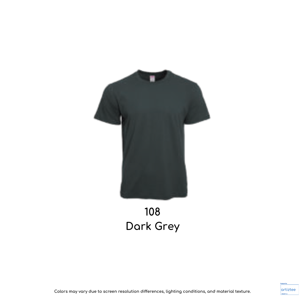 T-Shirt - Prime Siro Cotton Rib-Collar Unisex | Dark Grey | 108 | AG 180