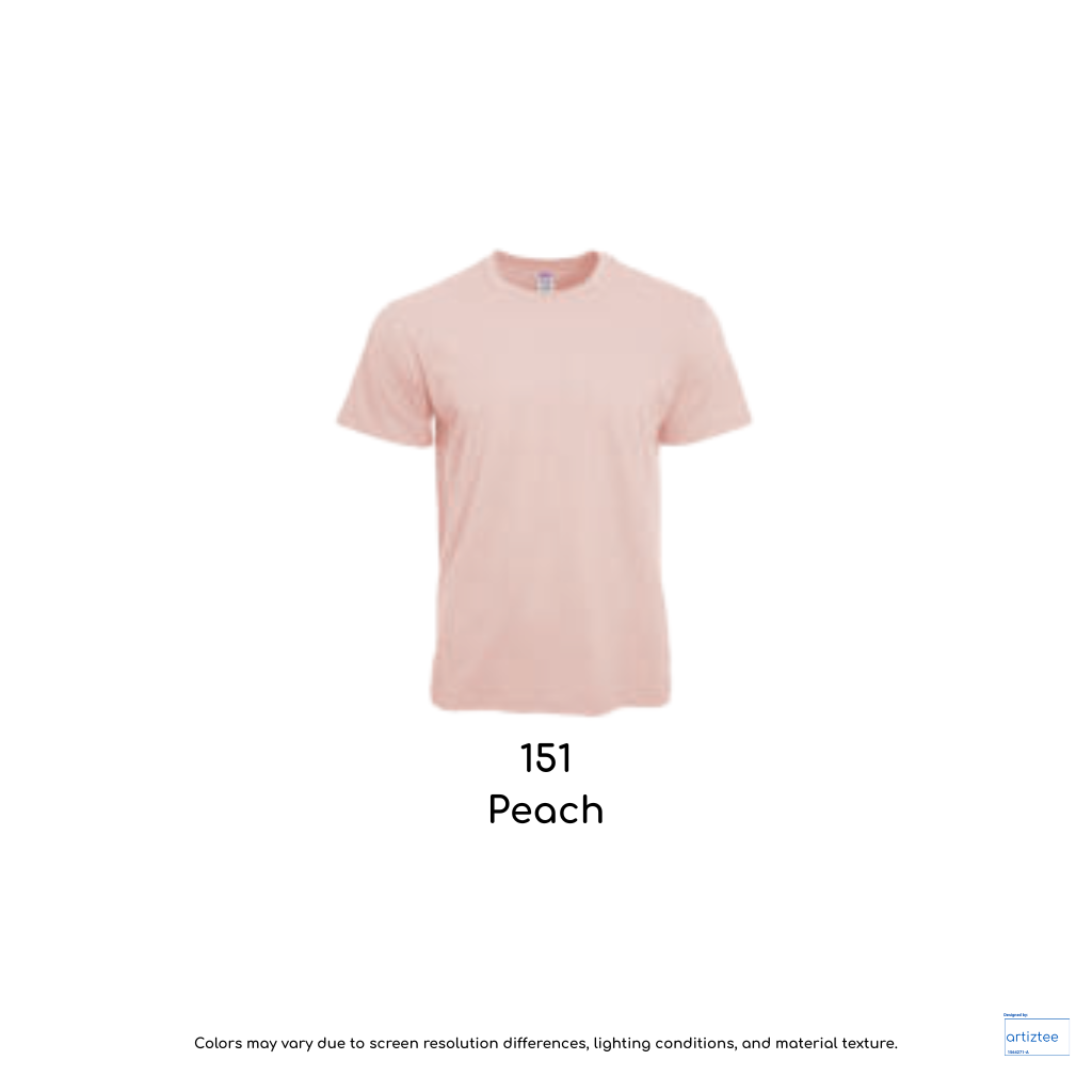T-Shirt - Prime Siro Cotton Rib-Collar Unisex | Peach | 151 | AG 180