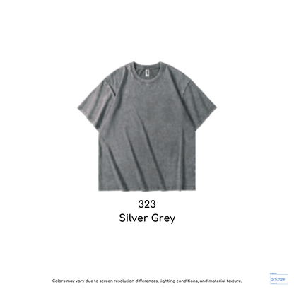 Vintage Snowflake Washed Tee | Unisex Cotton Vintage T-Shirt | Silver Grey | AG2316 | 323