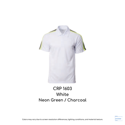 Polo Racer Light Stretchy Unisex 160gsm White Neon Green Charcoal CRP1603