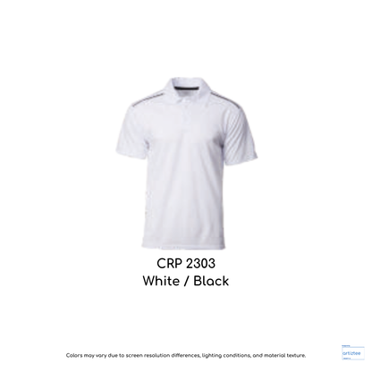Polo Oxley Unisex 160gsm White Black CRP2303