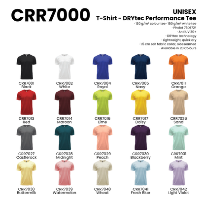T-Shirt - DRYtec Performance Tee | Unisex | 150gsm | CRR7000 | Artiztee | Collection