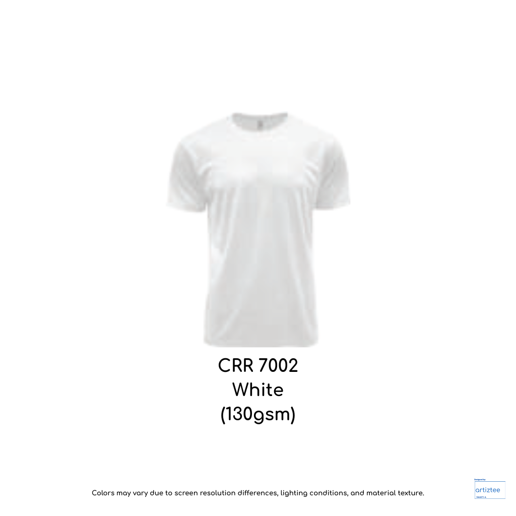 CRR7002 White DRYtec Performance Tee Unisex 130gsm