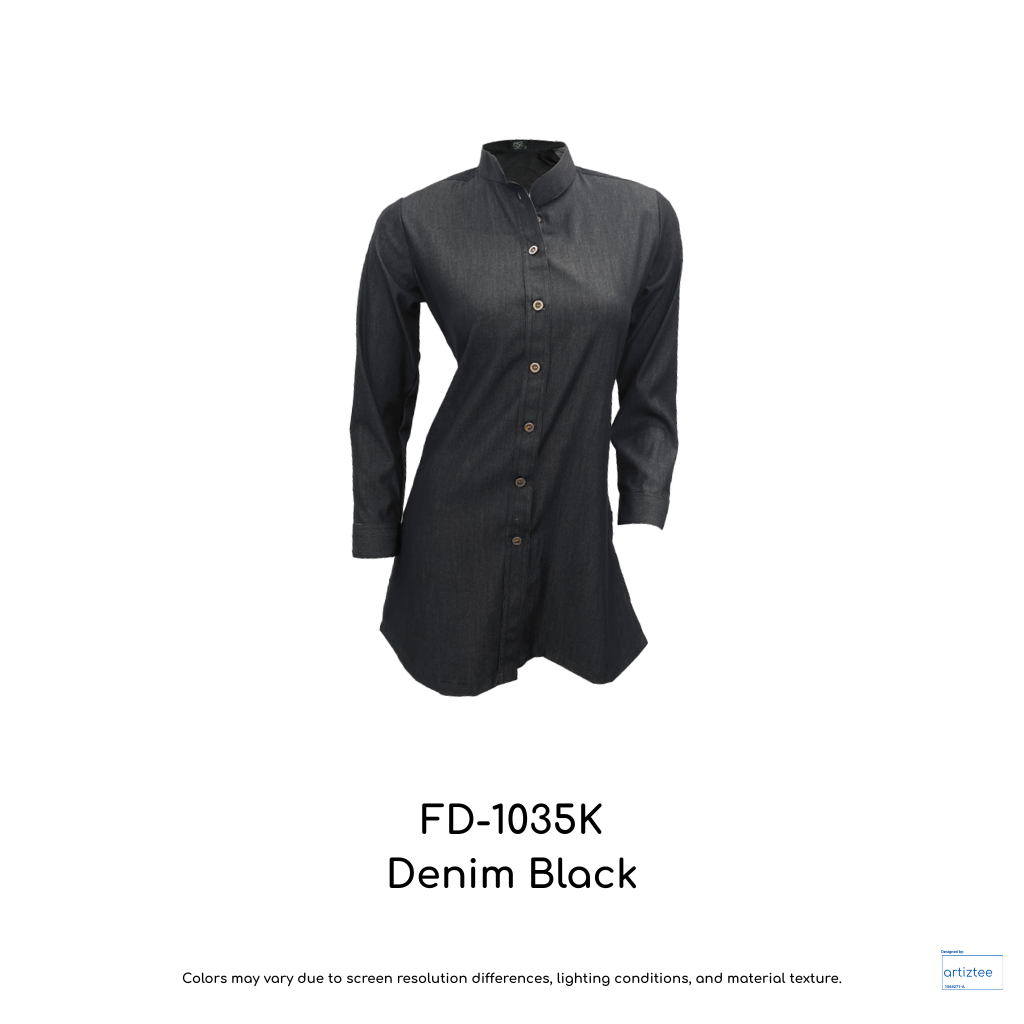 Corporate Uniform Denim FD-1035K Muslimah Long Sleeves Black