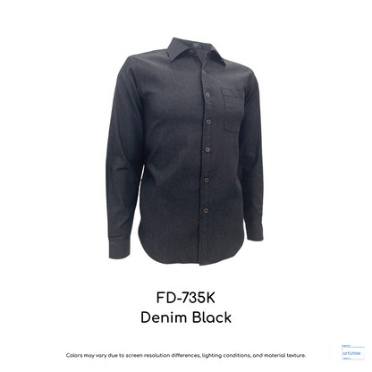 Corporate Uniform Denim FD-735K Unisex Long Sleeves Black