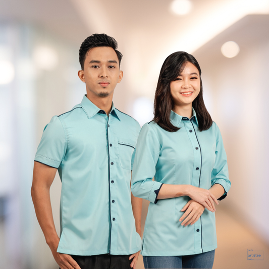 Corporate Uniform FC-832 Unisex Short Sleeves FC-932 Female Long Sleeves Light Green