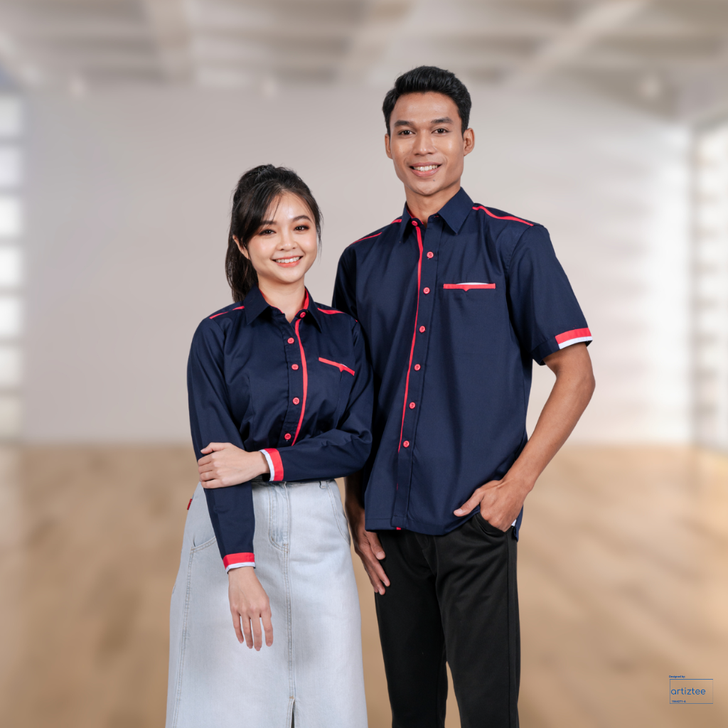 Corporate Uniform FC-891 Unisex Short Sleeves and FC-991 Female Long Sleeves Navy Magenta
